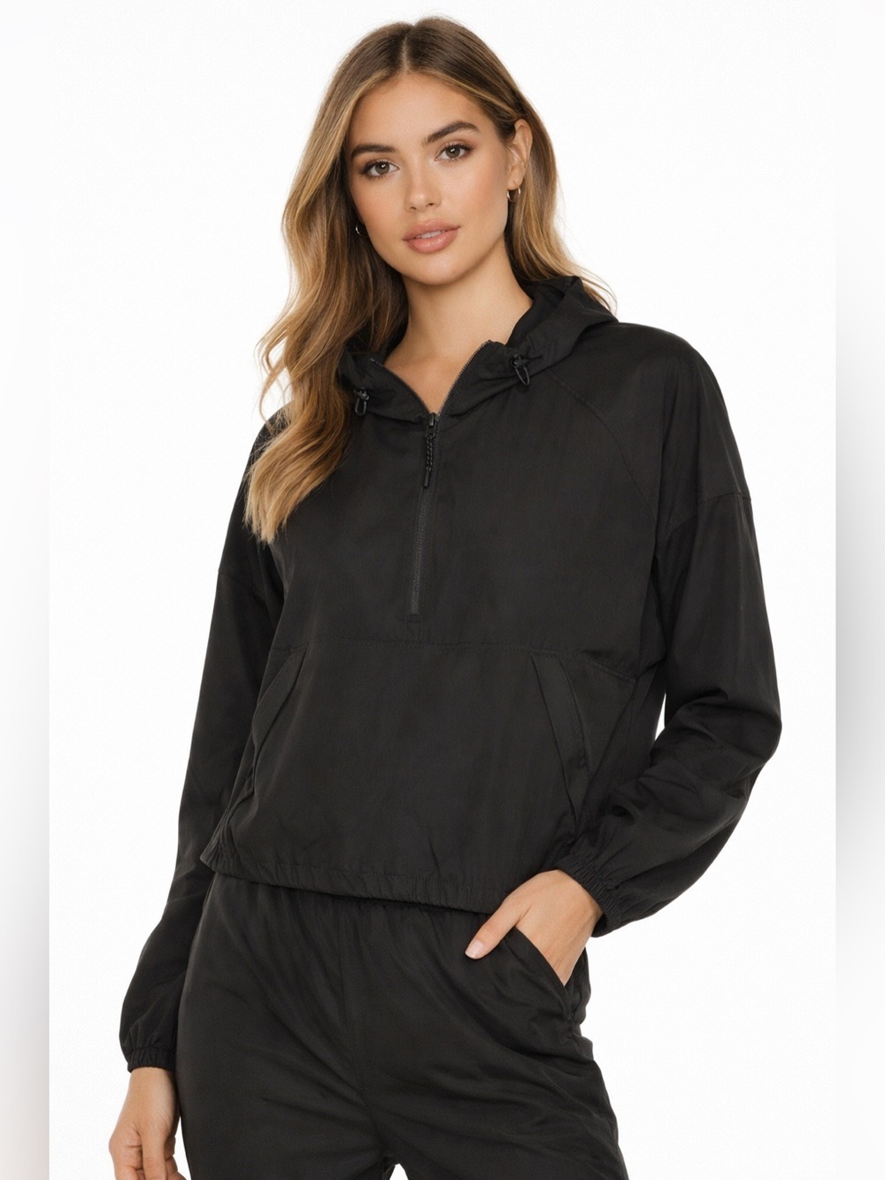 Calvin Klein Performance Women's Half-Zip Pullover Hoodie Black Size S